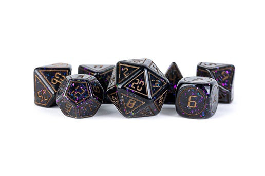 FanRoll Limited Edition: Out of Print Set of 7 Resin Dice for D&D: Framed Void with Copper