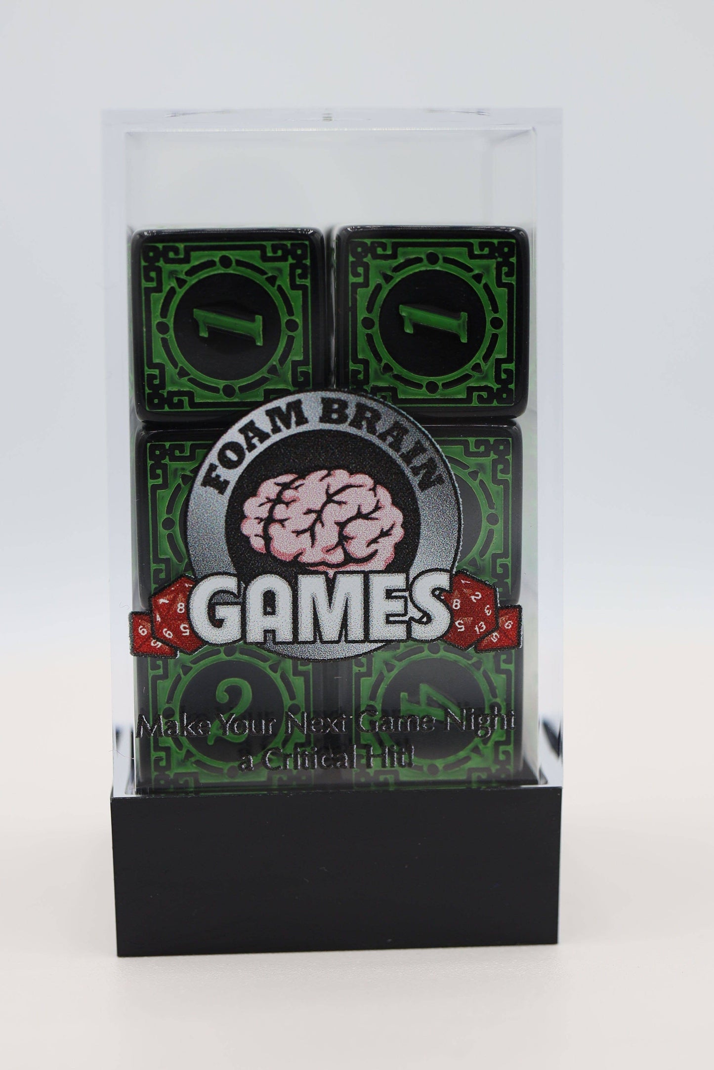 12 piece D6s - Magic Burst Green