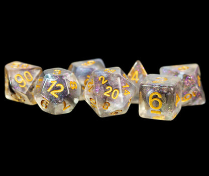 Limited Edition:  Out of Print Set of 7 Resin Dice for D&D: Flash with Black Numbers