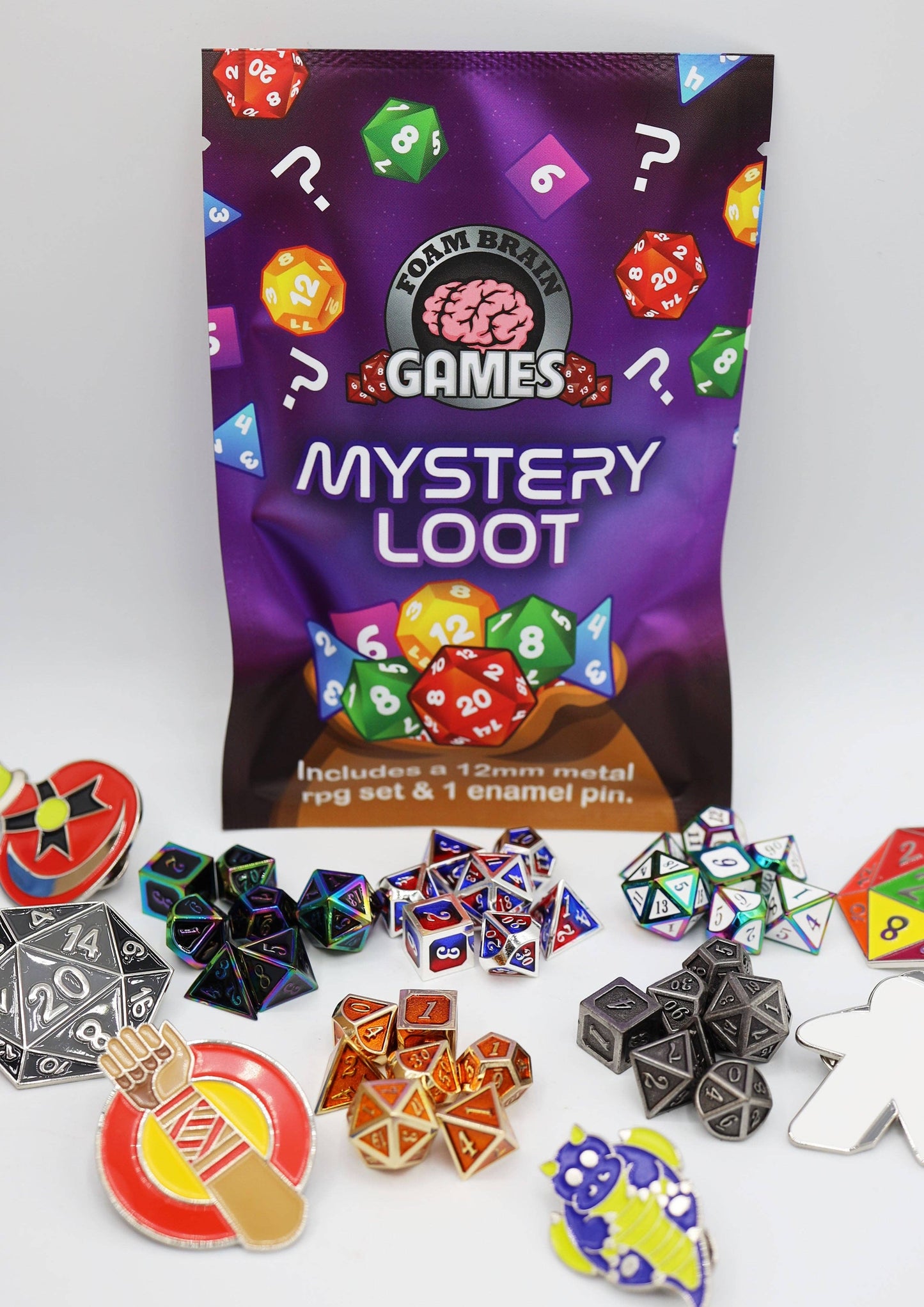 Epic Mystery Loot: Mini Metal RPG Set + Enamel Pin