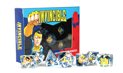 Invincible Blood Damaged Resin Poly Dice Set
