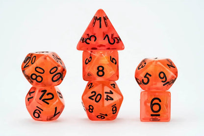 Limited Edition:  Out of Print Set of 7 Resin Dice for D&D: Flash with Black Numbers