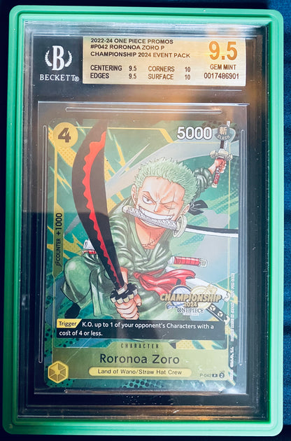 Roronoa Zoro CS Event Promo 2024 Beckett Gem Mint 9.5